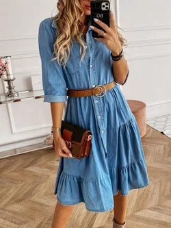 Serenity Denim Flowy Dress