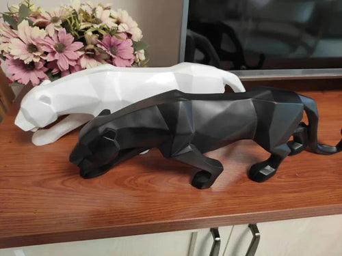 Geometric Panther Sculpture