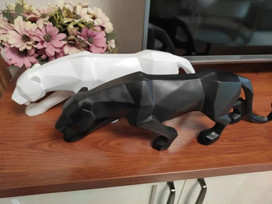 Geometric Panther Sculpture