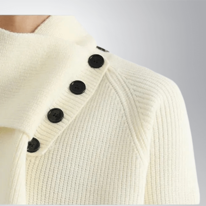 Buttoned Cowl Sweater