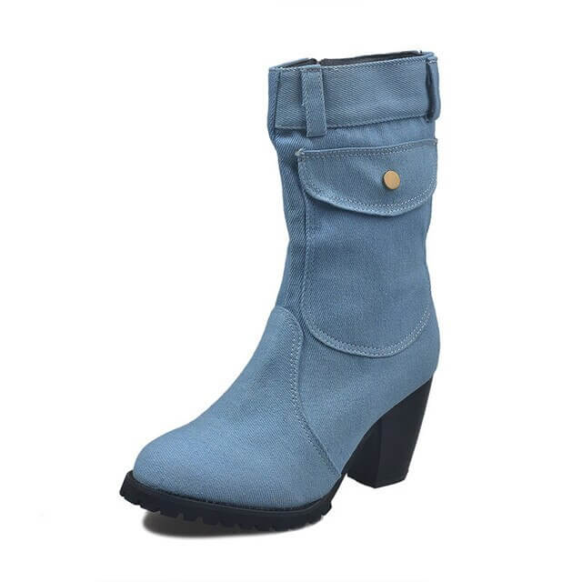 Denim Chic High Heel Boots