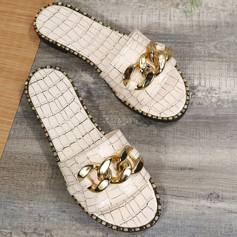 Soliel™ Shimmering Soles | Stylish Open Toe Slides