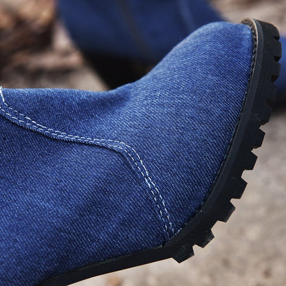 Schicke Denim-Stiefel mit hohem Absatz