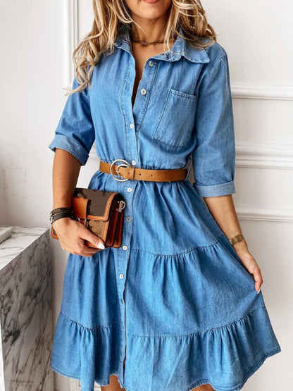 Serenity Denim Flowy Dress
