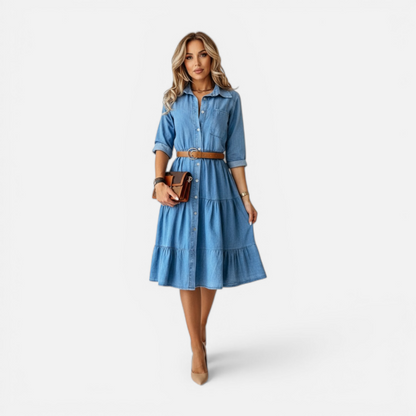Serenity Denim Flowy Dress