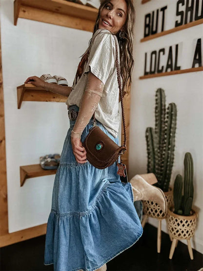 Layla Denim Maxi Skirt