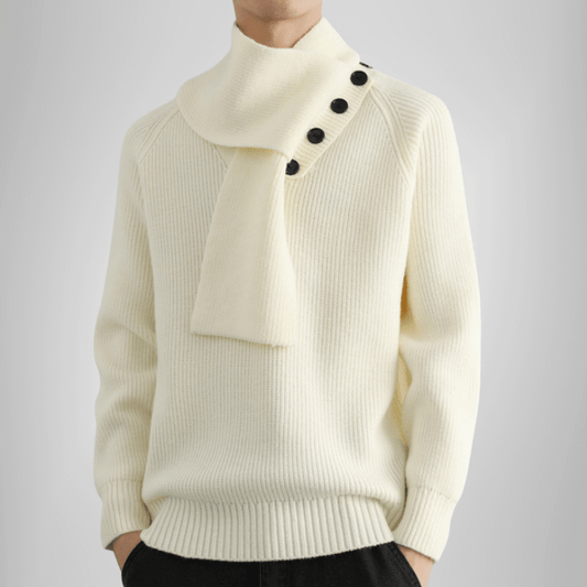 Buttoned Cowl Sweater