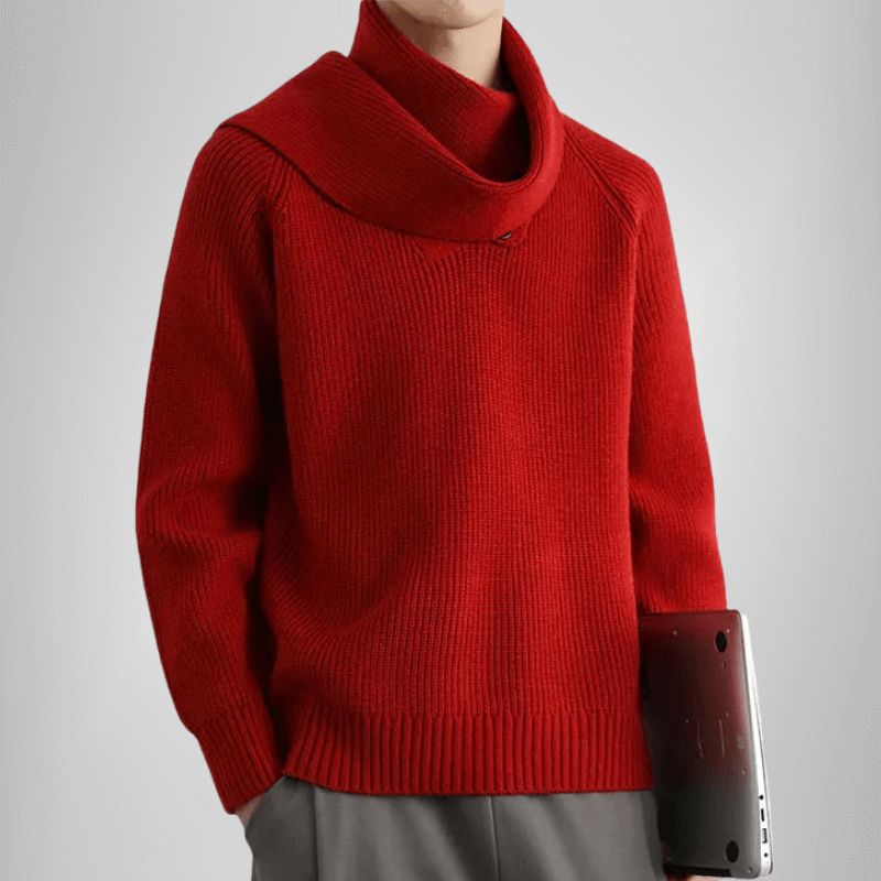 Buttoned Cowl Sweater